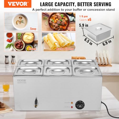 6 Pan Commercial Food Warmer (6x1/6Pan ;24QT)