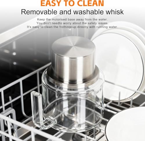 8-in-1 Milk Frother and Steamer, 20 oz / 600 ml Large Capacity Warm and Cold Foam Maker and Milk Warmer for Coffee, Latte, Hot Chocolate, Glass & Stainless Steel Pitcher (20 oz / 600 ml)