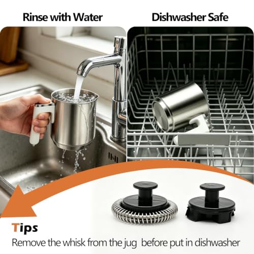 6-in-1 Electric Milk Frother and Steamer, Large Capacity & Detachable Electric Milk Frother and Warmer, Automatic Hot & Cold Foam Maker, with Stainless Steel Jug, 16.91oz/500ml for Coffee