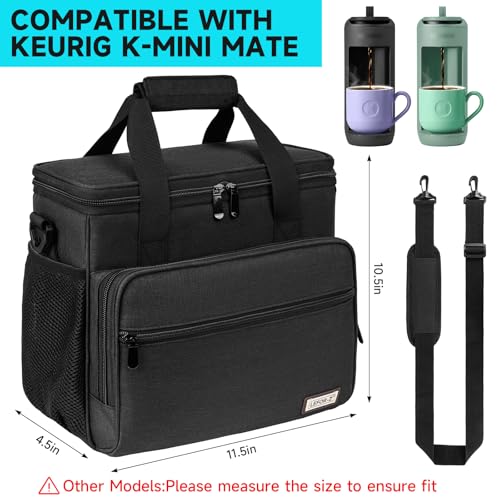 Coffee Maker Travel Bag Compatible with Keurig K (Black-For K-Mini Mate/Mate Plus / Compatible with K-Mini Mate/Mate Plus)