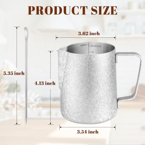 Milk Frothing Pitcher 20oz Frother Cup Barista Tools (Crackle / 20 Ounces)