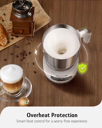 Milk Frother Steamer (Pearl White)