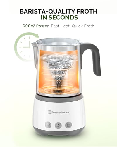 16.9OZ BasicFro 500 Electric Milk Steamer and Frother (White)