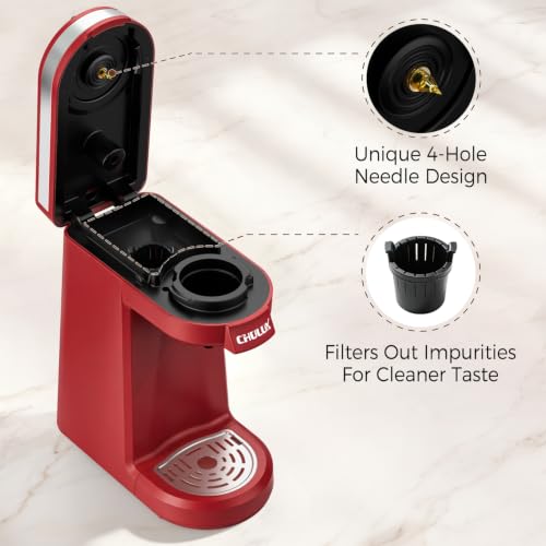 Single Serve Coffee Maker for K Cup Pod (Red)