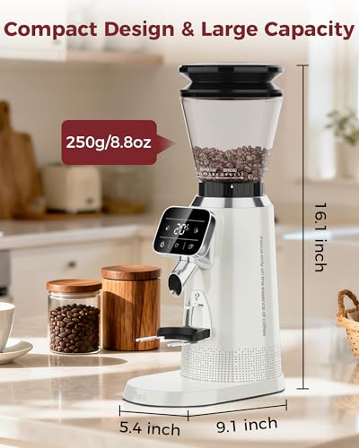 G2 Conical Burr Coffee Grinder with 70 Grind Settings (Ivory)