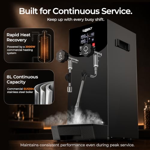 Commercial Steam Milk Frother with Instant Hot Water Tap (Steam + Hot Water)