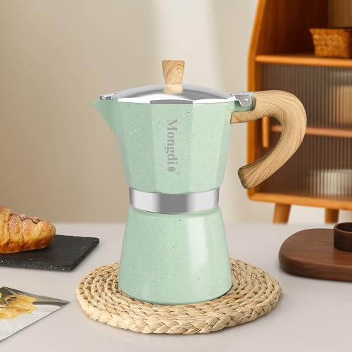 Moka Pot Stovetop Espresso Maker (Green / 6 cup)