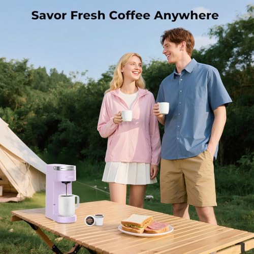 Compact Single Serve Coffee Maker Brewer for K Cup Pod (Light Violet)