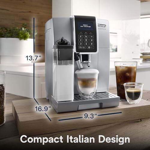 Dinamica LatteCrema Espresso Machine with Automatic Milk Frother for Latte (Silver)