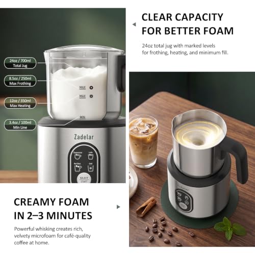 Milk Frother and Steamer (Stainless Steel-Forest Green Mat)