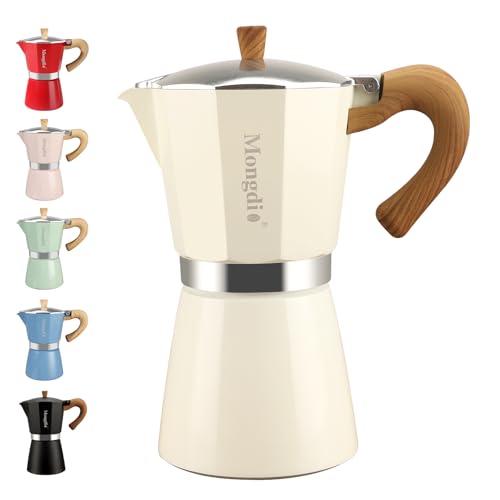 Moka Pot Stovetop Espresso Maker (White / 9 cup)