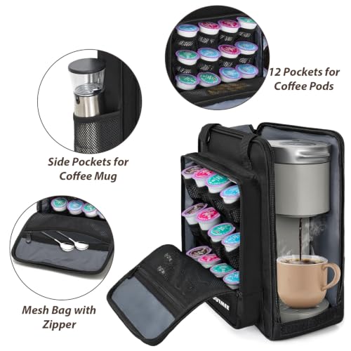 Coffee Maker Carrying Bag for Keurig K (Black / For K-mini/K-mini Plus)