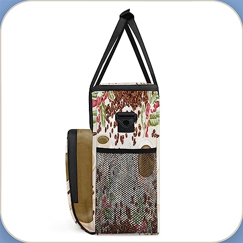 Coffee Maker Carring Bag Travel Carrying Storage Tote Bag Compatible (A04:Watercolor Coffee)