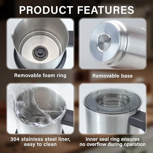 4 in 1 Milk Frother and Steamer (Black)