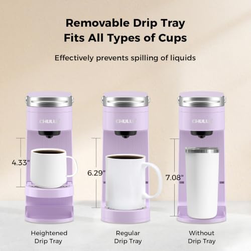 Compact Single Serve Coffee Maker Brewer for K Cup Pod (Light Violet)