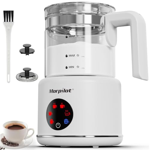 Large Electric Milk Frother and Steamer (White)