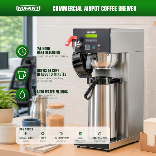Commercial Airpot Coffee Brewer 14 Cup Auto (Auto-Filling/Digital LCD Control)