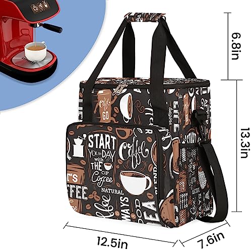 Coffee Maker Carring Bag Travel Carrying Storage Tote Bag Compatible (A02:Brown Coffee)