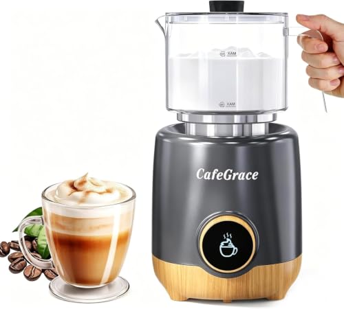 8-in-1 Milk Frother and Steamer, 20 oz / 600 ml Large Capacity Warm and Cold Foam Maker and Milk Warmer for Coffee, Latte, Hot Chocolate, Glass & Stainless Steel Pitcher (20 oz / 600 ml)