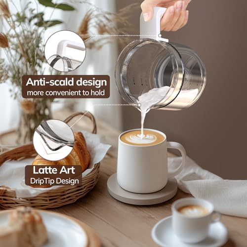 Large Electric Milk Frother and Steamer (White)