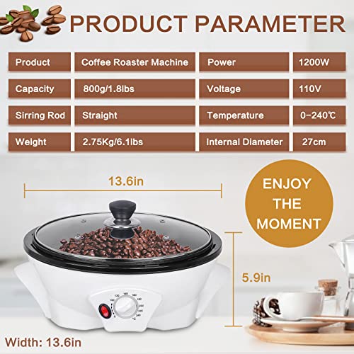 1.1LB Electric Coffee Bean Roaster 1200W