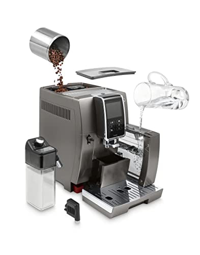 Dinamica Plus Connected Espresso & Coffee Machine with Automatic Milk Frother (Titanium)
