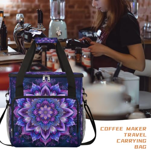 Bohemian Mandala 4 Coffee Maker Carring Bag Travel Carrying Storage Tote Bag Compatible with Keurig K (A004)