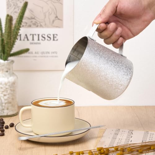 Milk Frothing Pitcher 20oz Frother Cup Barista Tools (Crackle / 20 Ounces)