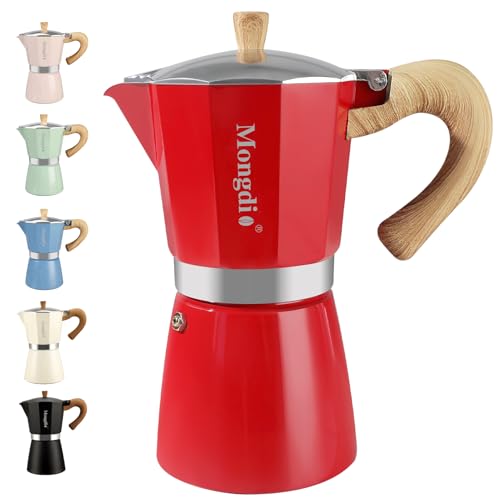 Moka Pot Stovetop Espresso Maker (Red / 12 cup)