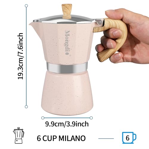 Moka Pot Stovetop Espresso Maker (Pink / 6 cup)