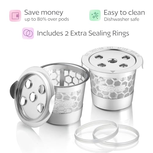 2 Stainless Steel Reusable K Cups for Keurig K Supreme