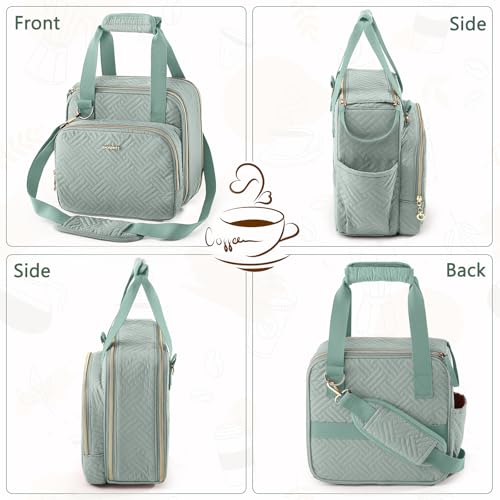 Coffee Maker Travel Bag Compatible with Keurig K (Green / Fit K-Mini Mate)