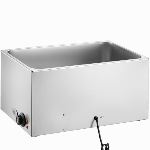 Commercial Food Warmer 24QT Bain Marie 1200W Electric Buffet Steam Table (12x20 Full Pan with display)