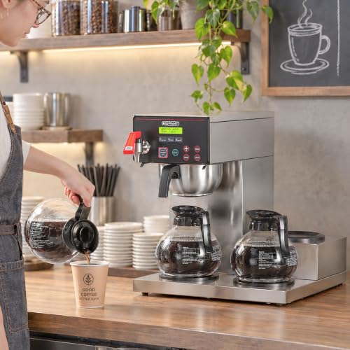 12 Cup Commercial Coffee Maker with Water Line Filter Auto (1.8L/Digital LCD Control)