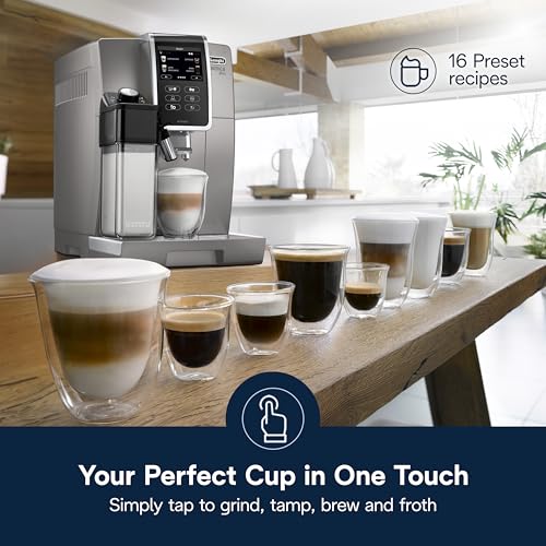 Dinamica Plus Connected Espresso & Coffee Machine with Automatic Milk Frother (Titanium)
