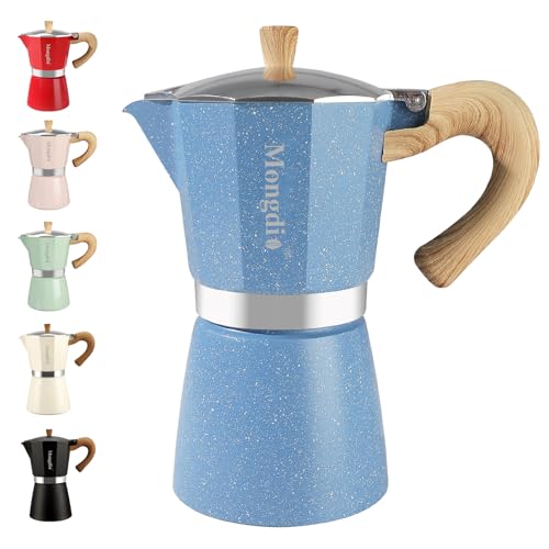 Moka Pot Stovetop Espresso Maker (Blue / 9 cup)