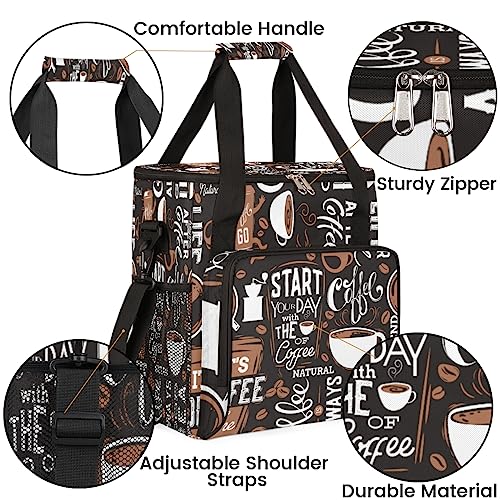 Coffee Maker Carring Bag Travel Carrying Storage Tote Bag Compatible (A02:Brown Coffee)
