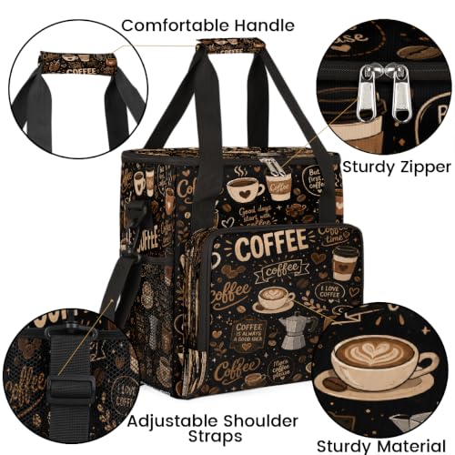 Maker Carring Bag Coffee Coffee Travel Carrying Storage Tote Bag (Print 4)