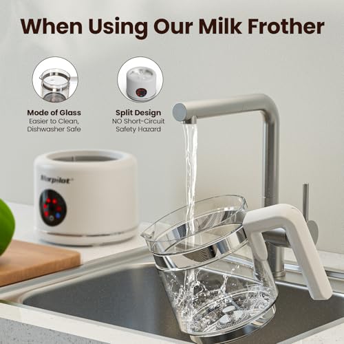 Large Electric Milk Frother and Steamer (White)