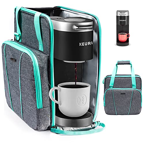 Travel Coffee Maker Bag for Keurig K (Blue-Grey / Fit for K-Mini)