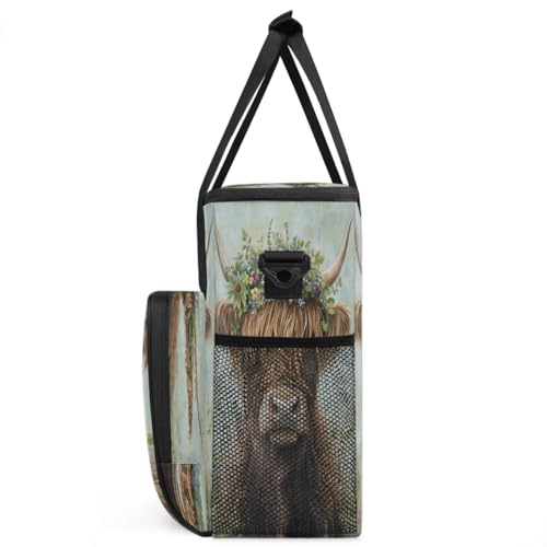 Alpine Cow Flower Coffee Maker Carring Bag Travel Carrying Storage Tote Bag Compatible with Keurig K (S009)