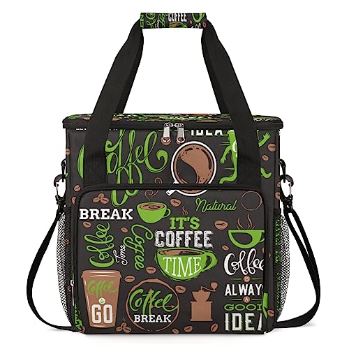 Coffee Maker Carring Bag Travel Carrying Storage Tote Bag Compatible (A11:Green Coffee)