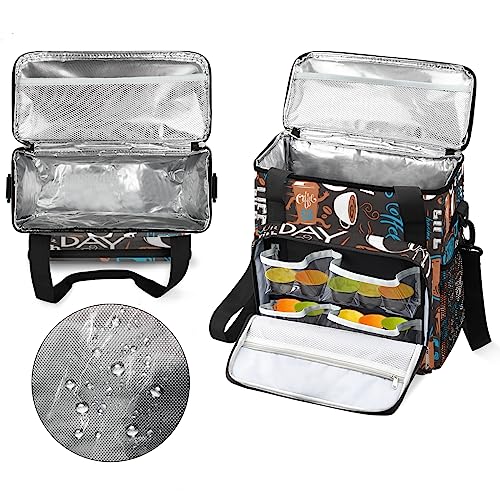 Coffee Maker Carring Bag Travel Carrying Storage Tote Bag Compatible (A03:Blue Coffee)
