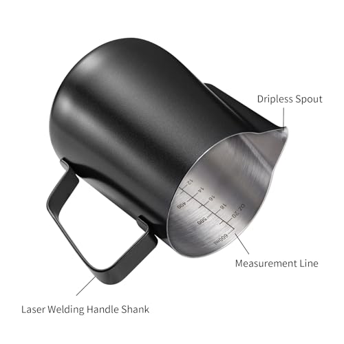 2 Pack Matte Black Milk Frothing Pitcher