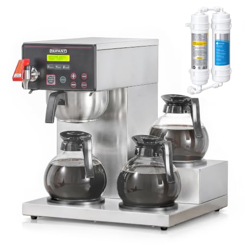 12 Cup Commercial Coffee Maker with Water Line Filter Auto (1.8L/Digital LCD Control)