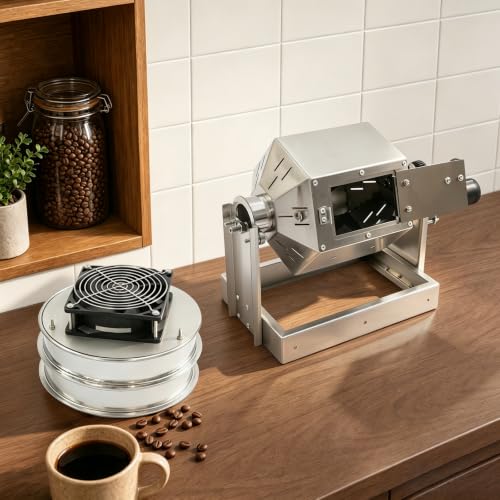 Gas Coffee Roaster 3.8L Coffee Bean Roaster with A Bean Cooler and 2 Sieves (3.8L)