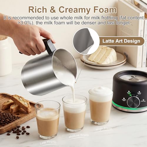 Milk Frother 16.9 OZ Electric Milk Frother and Steamer (Black)