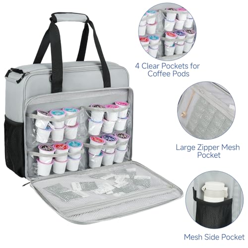 Coffee Maker Travel Bag Compatible with Keurig K (Compatible for K-Slim/K-Express/K-Iced / Grey)