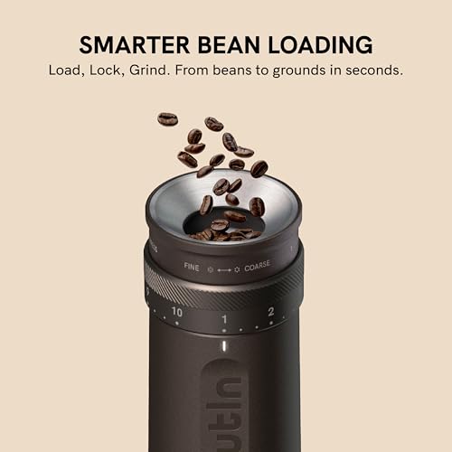 Fino Portable Electric Coffee Grinder with 28 Precise Grind Settings (Sandstone White)