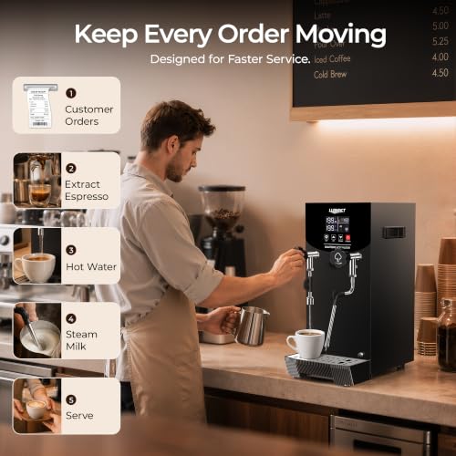 Commercial Steam Milk Frother with Instant Hot Water Tap (Steam + Hot Water)